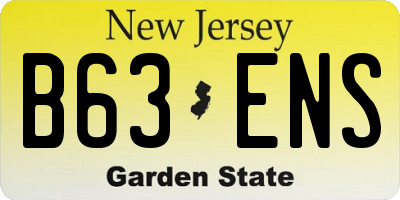 NJ license plate B63ENS