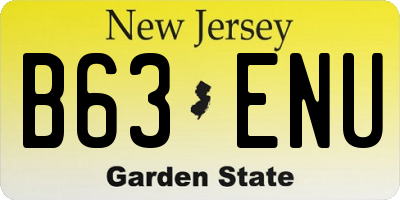 NJ license plate B63ENU
