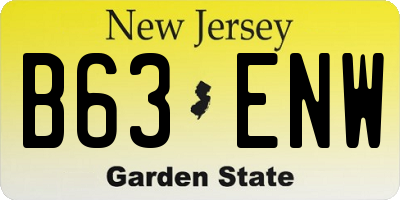 NJ license plate B63ENW