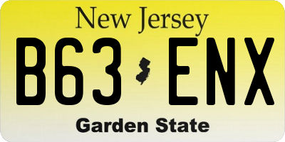 NJ license plate B63ENX