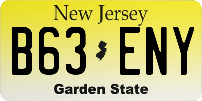 NJ license plate B63ENY