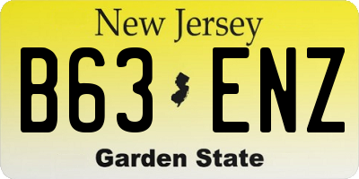 NJ license plate B63ENZ