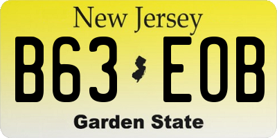 NJ license plate B63EOB