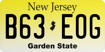 NJ license plate B63EOG