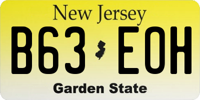 NJ license plate B63EOH