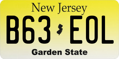NJ license plate B63EOL