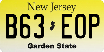 NJ license plate B63EOP