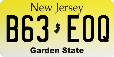 NJ license plate B63EOQ