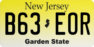 NJ license plate B63EOR