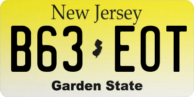 NJ license plate B63EOT