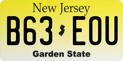 NJ license plate B63EOU