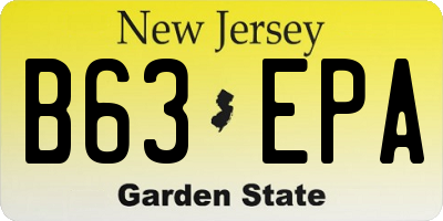 NJ license plate B63EPA