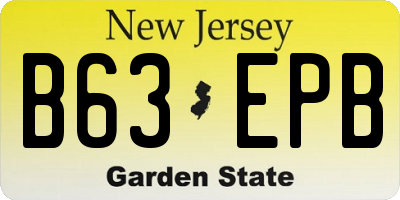 NJ license plate B63EPB