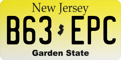 NJ license plate B63EPC