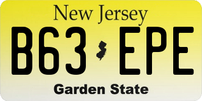 NJ license plate B63EPE