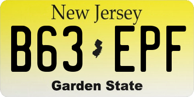 NJ license plate B63EPF