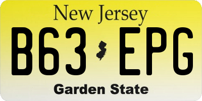 NJ license plate B63EPG
