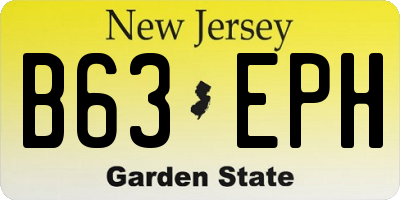 NJ license plate B63EPH