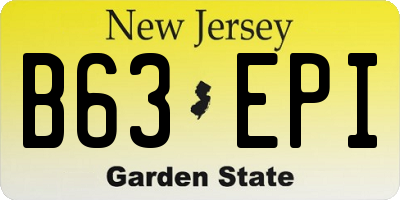 NJ license plate B63EPI