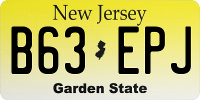 NJ license plate B63EPJ