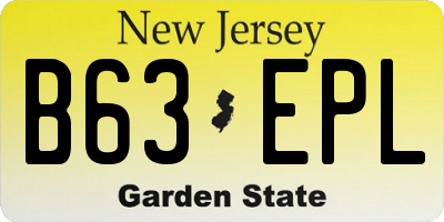 NJ license plate B63EPL