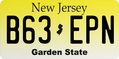 NJ license plate B63EPN
