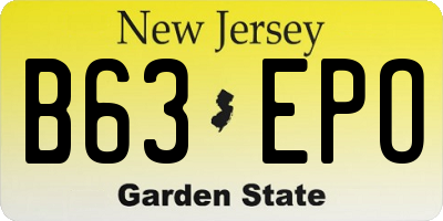 NJ license plate B63EPO