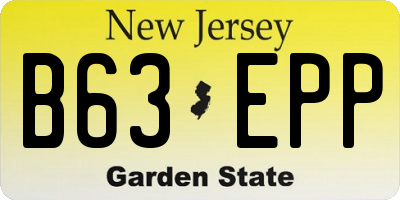 NJ license plate B63EPP