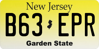 NJ license plate B63EPR