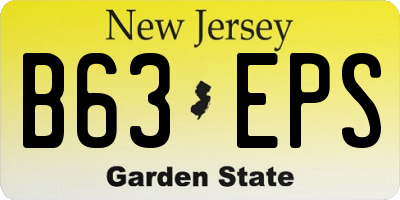 NJ license plate B63EPS