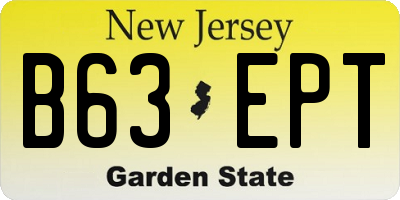 NJ license plate B63EPT