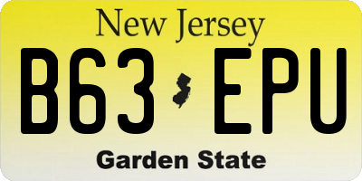 NJ license plate B63EPU