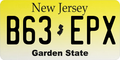 NJ license plate B63EPX