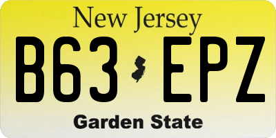 NJ license plate B63EPZ