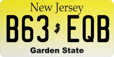 NJ license plate B63EQB