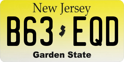 NJ license plate B63EQD