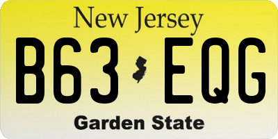 NJ license plate B63EQG