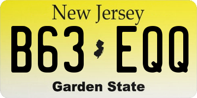 NJ license plate B63EQQ