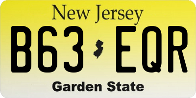 NJ license plate B63EQR