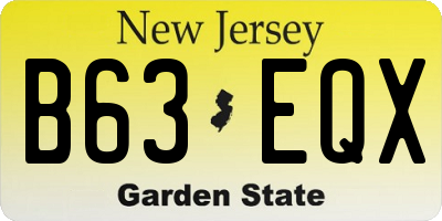 NJ license plate B63EQX