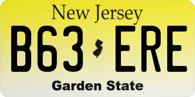 NJ license plate B63ERE
