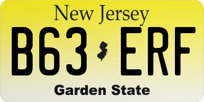 NJ license plate B63ERF