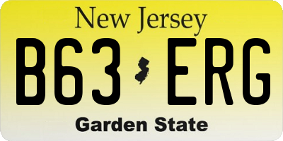 NJ license plate B63ERG