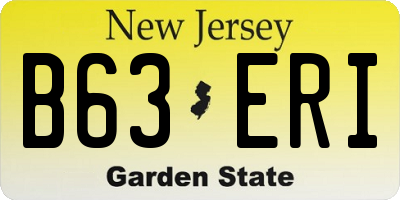 NJ license plate B63ERI