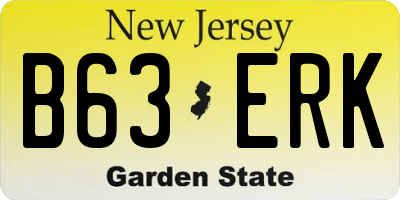 NJ license plate B63ERK