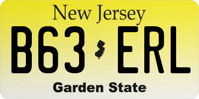 NJ license plate B63ERL