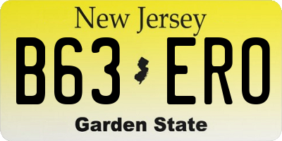 NJ license plate B63ERO