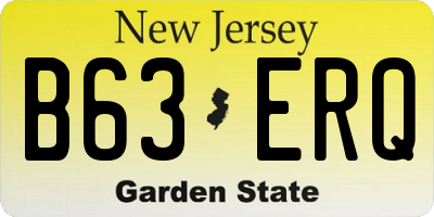 NJ license plate B63ERQ