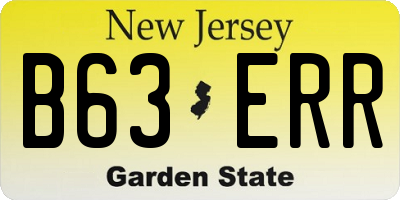 NJ license plate B63ERR