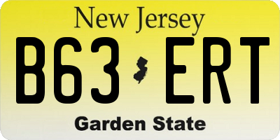 NJ license plate B63ERT